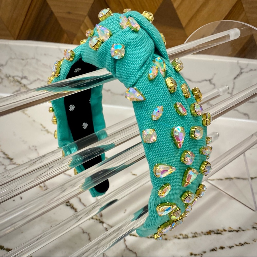 Lele Sadoughi Turquoise Jeweled Knotted Headband
